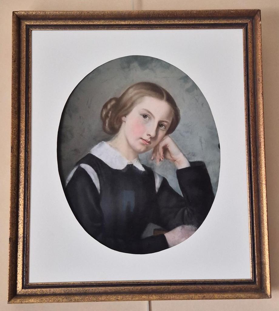 Portrait d'une jeune femme  (Ecole Francaise XIX - pastel ), Enlèvement ou Envoi
