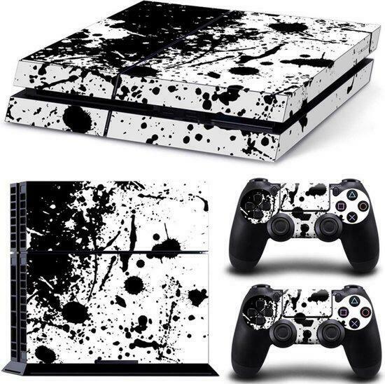 Console skins Play Station PS4 verfspatten wit met zwart, Ophalen of Verzenden, Nieuw, PlayStation 4