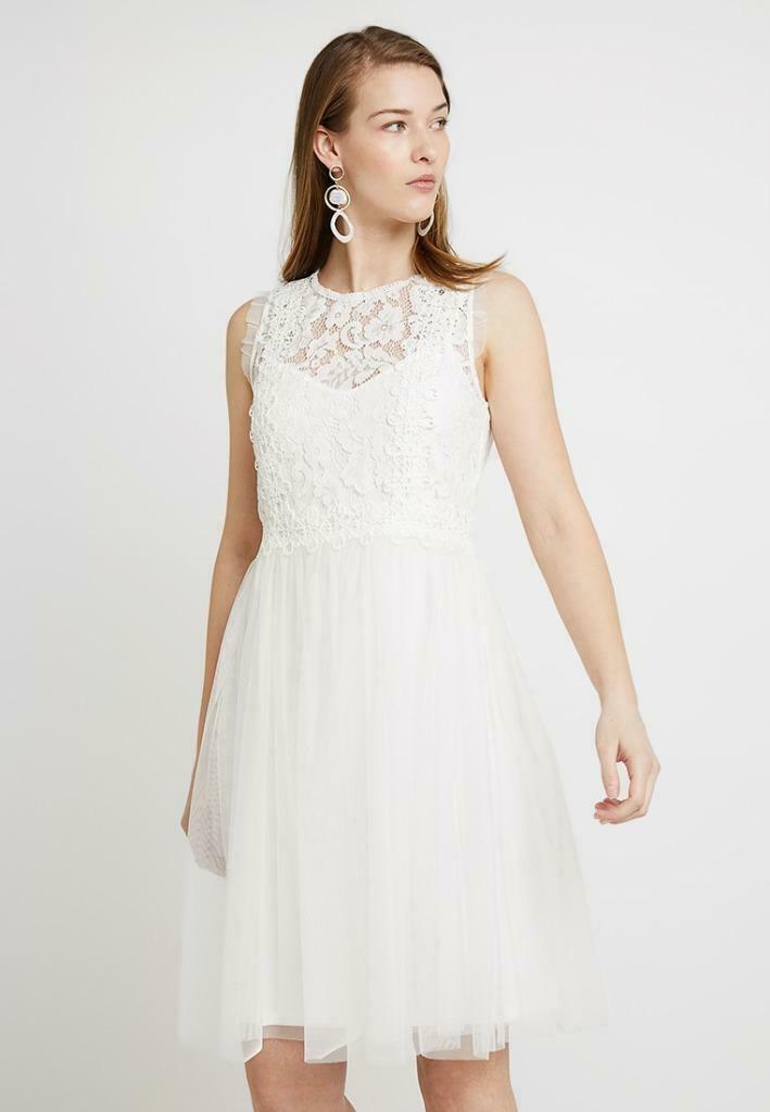 Witte coctailjurk / korte trouwjurk Esprit, Kleding | Dames, Jurken, Zo goed als nieuw, Maat 38/40 (M), Wit, Knielengte, Ophalen of Verzenden