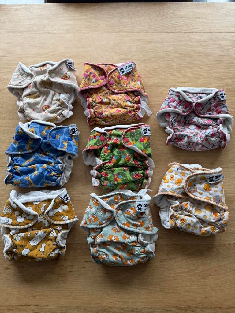 Pakket wasbare luiers, Ophalen of Verzenden, Gebruikt, Anavy, Jongetje of Meisje