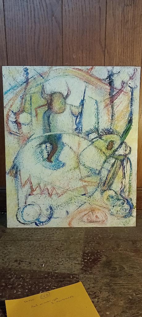 Peinture/pastel mixte signée Serge Montegnies, 50x60, n567, Enlèvement