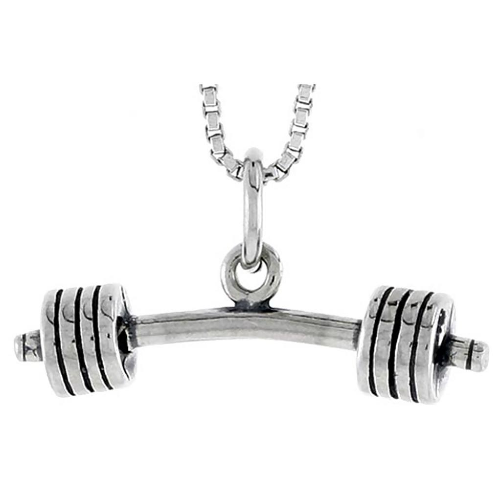Pendentif en argent en forme d'haltérophilie haltère, Neuf, Enlèvement ou Envoi, Autres représentations, Argent