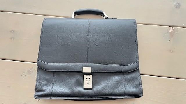 Lederen tas/valies, Handtassen en Accessoires, Koffers, Ophalen, 50 tot 60 cm, Slot, Leer