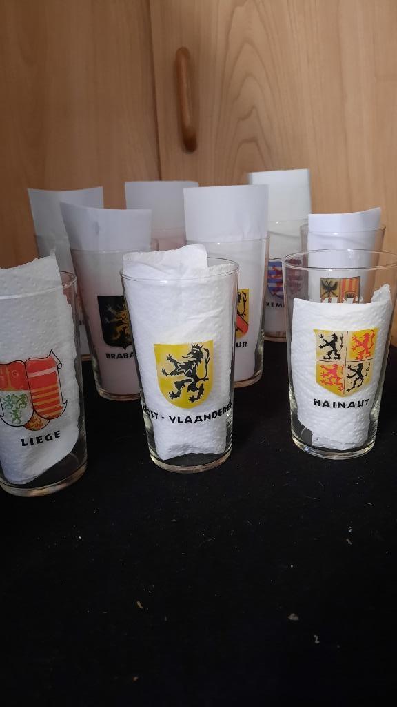 glazen van de toenmalige 9 PROVINCIES van BELGIE- 2€/stuk, Ophalen of Verzenden, Frisdrankglas