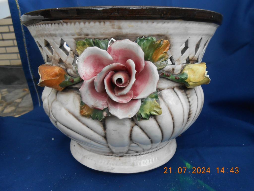 vintage bloempot, Rond, Binnen, Ophalen of Verzenden, Zo goed als nieuw