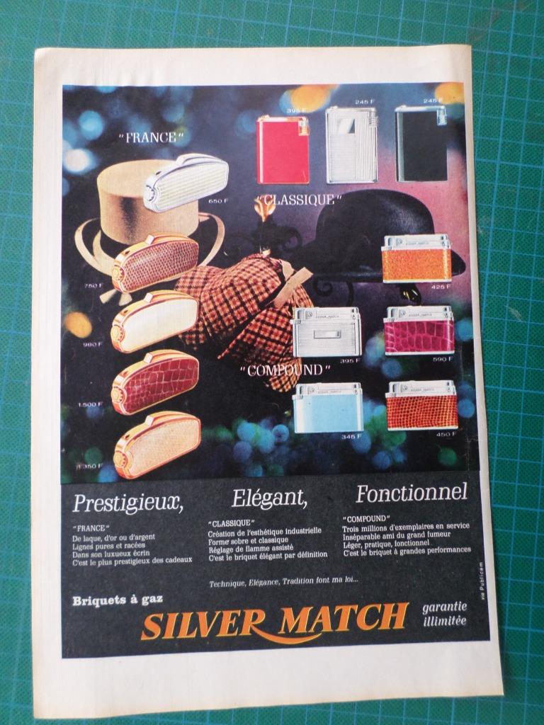 Silver Match briquets - publicité papier - 1962, Verzamelen, Ophalen of Verzenden, Gebruikt, Overige typen