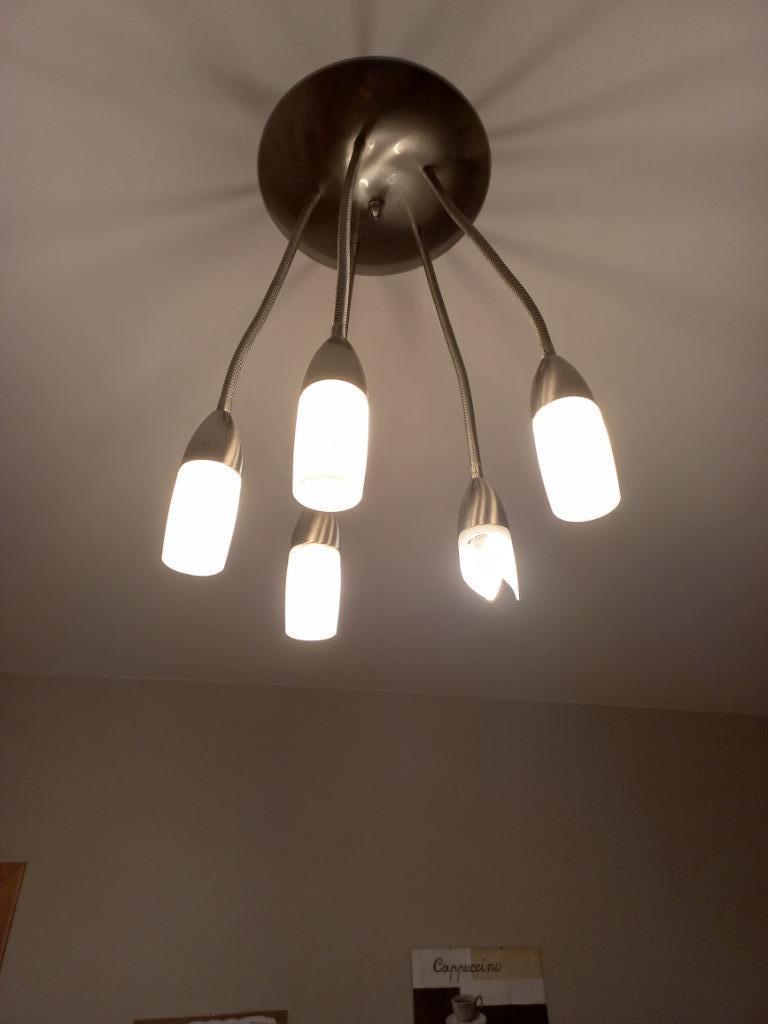 LUSTRE LED 5 BRAS, Enlèvement, Utilisé, Métal, Modern