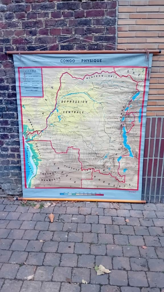 Fantastisch mooie kaart Belgisch Congo, Antiek en Kunst, Ophalen