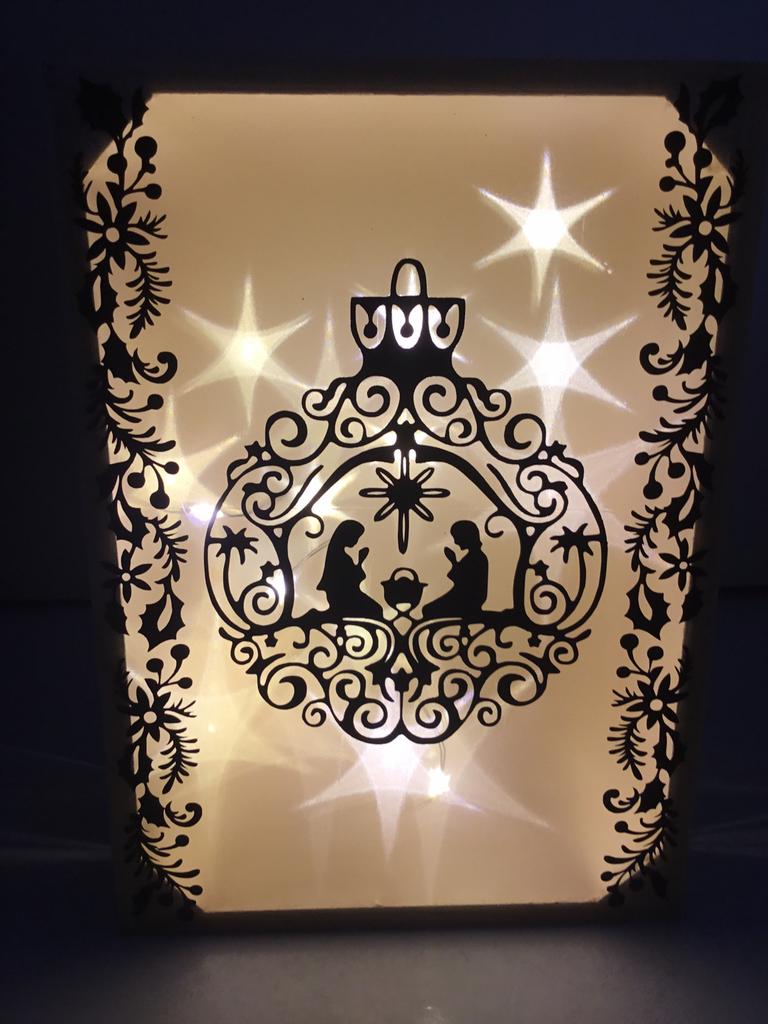 Houten kerststal 3D verlichting sterren, Diversen, Ophalen of Verzenden, Zo goed als nieuw