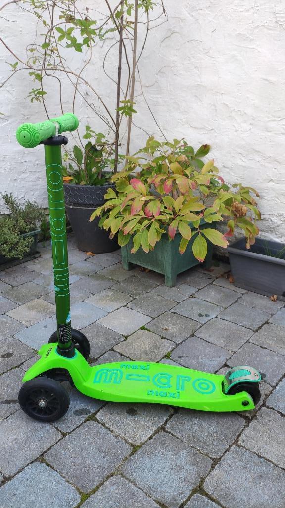 Trottinette micro maxi verte 3 roues, Fietsen en Brommers, Steps, Ophalen, Gebruikt, Gewone step, Micro