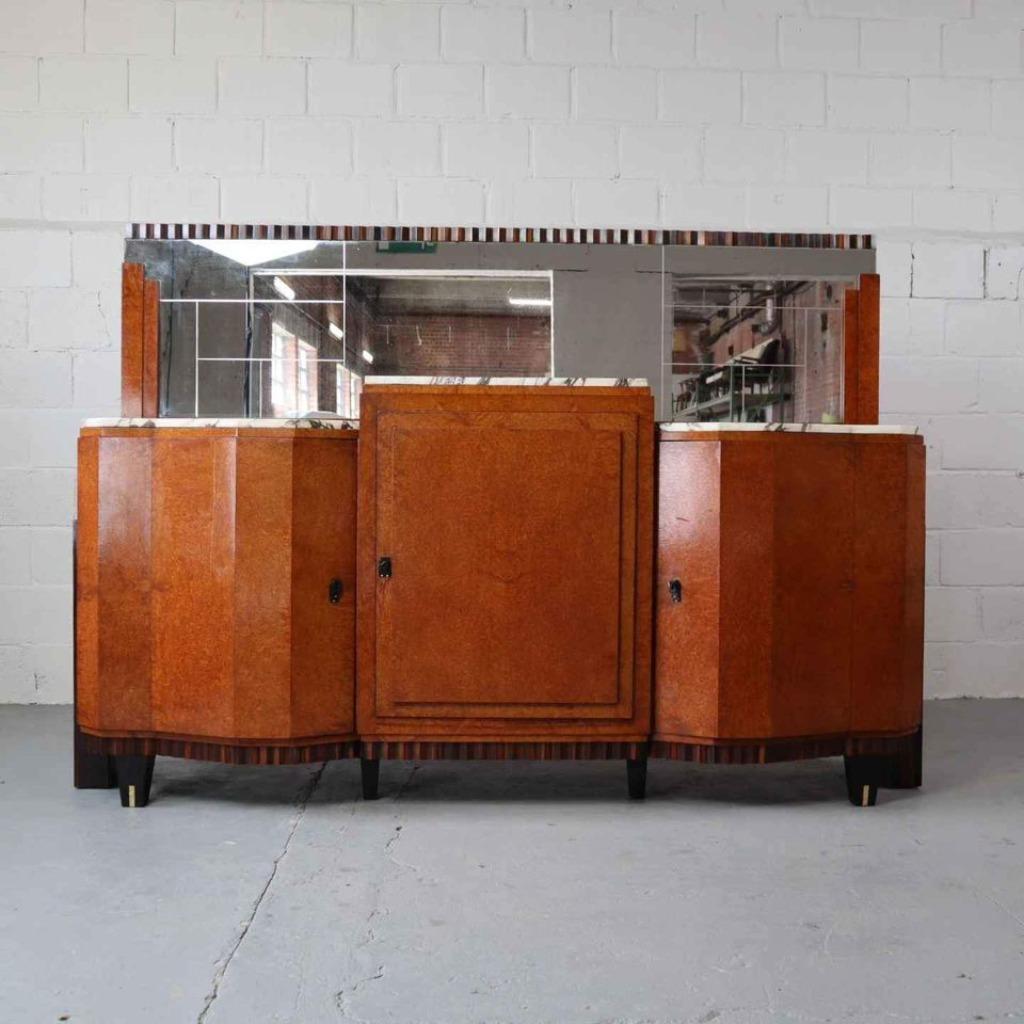 Art Deco buffet, Macassar Ebony and Walnut Burl, 1920-1930, Ophalen