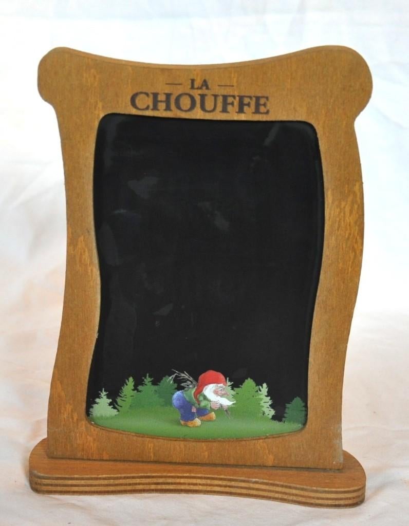 ardoise table de brasserie publicité la chouffe, Collections, Marques de bière, Utilisé, Panneau, Plaque ou Plaquette publicitaire