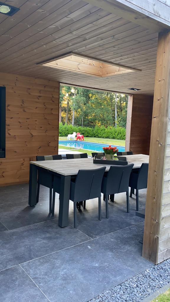 Tuin tafel met 8 stoelen, Tuin en Terras, Tuintafels, Ophalen, Gebruikt, Rechthoekig, Hout
