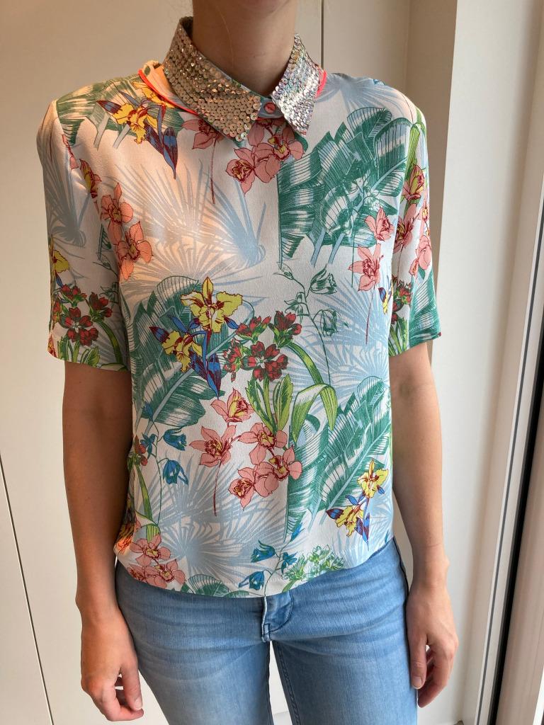 Blouse met afneembaar glitterkraagje van CKS (maat S), Kleding | Dames, Blouses en Tunieken, Overige kleuren, Ophalen of Verzenden