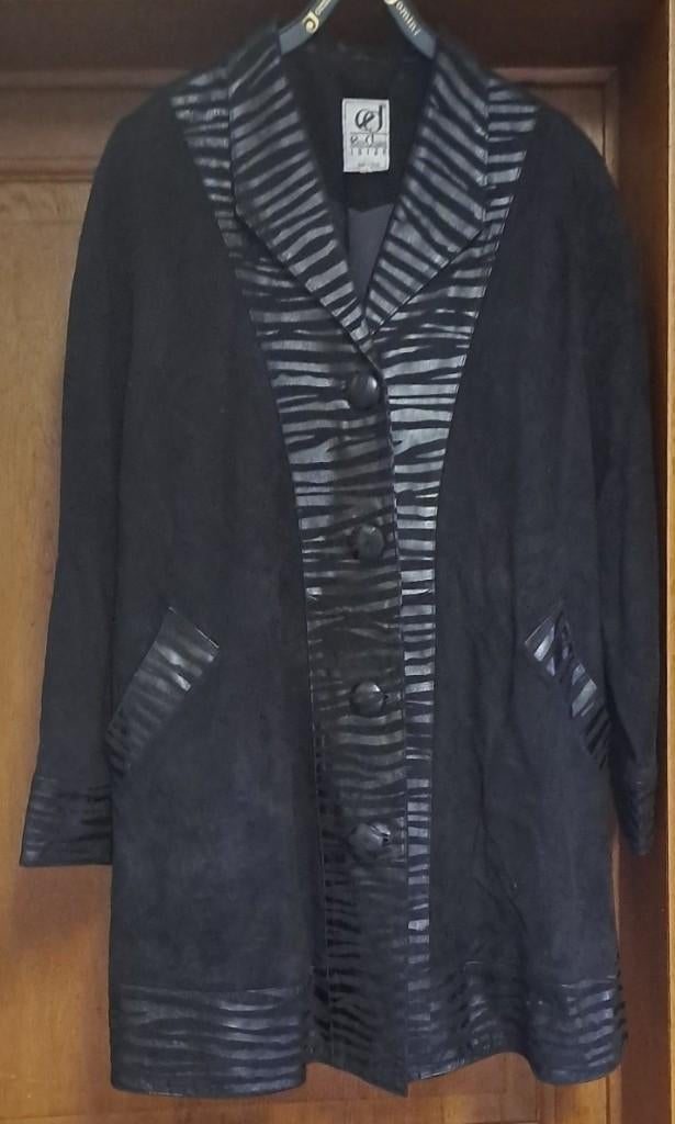 Veste noire en peau d'agneau en daim pour femme, Vêtements | Femmes, Taille 42/44 (L), Enlèvement ou Envoi, Porté, Elena Deudero Ibiza