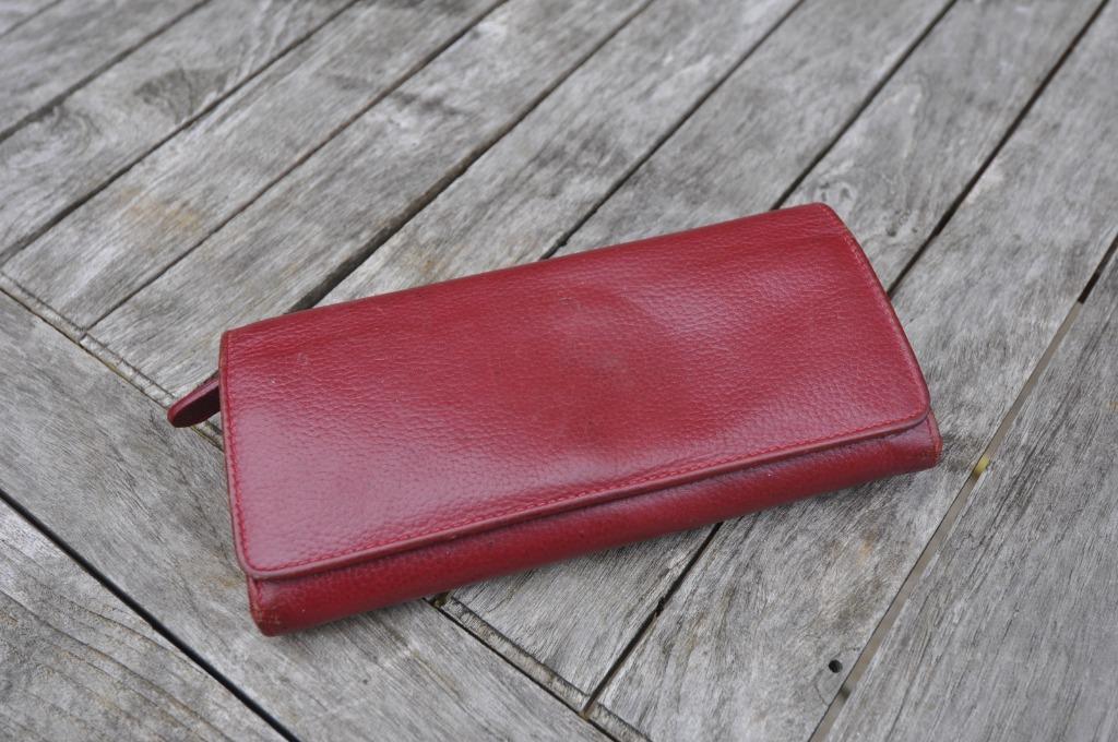 Portefeuille cuir 18x10cm nombreux emplacements cartes, Bijoux, Sacs & Beauté, Enlèvement ou Envoi, Utilisé, Rouge, Cuir