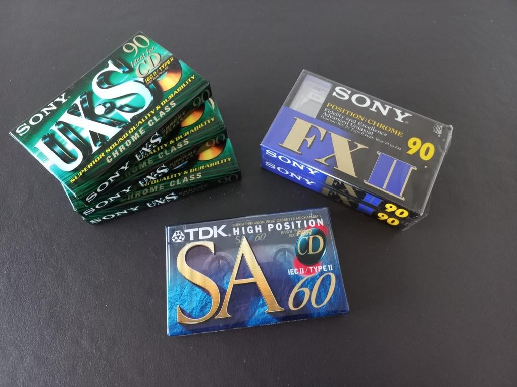Cassettebandjes nieuw in verpakking Sony 90 TDK 60, Enlèvement, Neuf, dans son emballage, Vierge