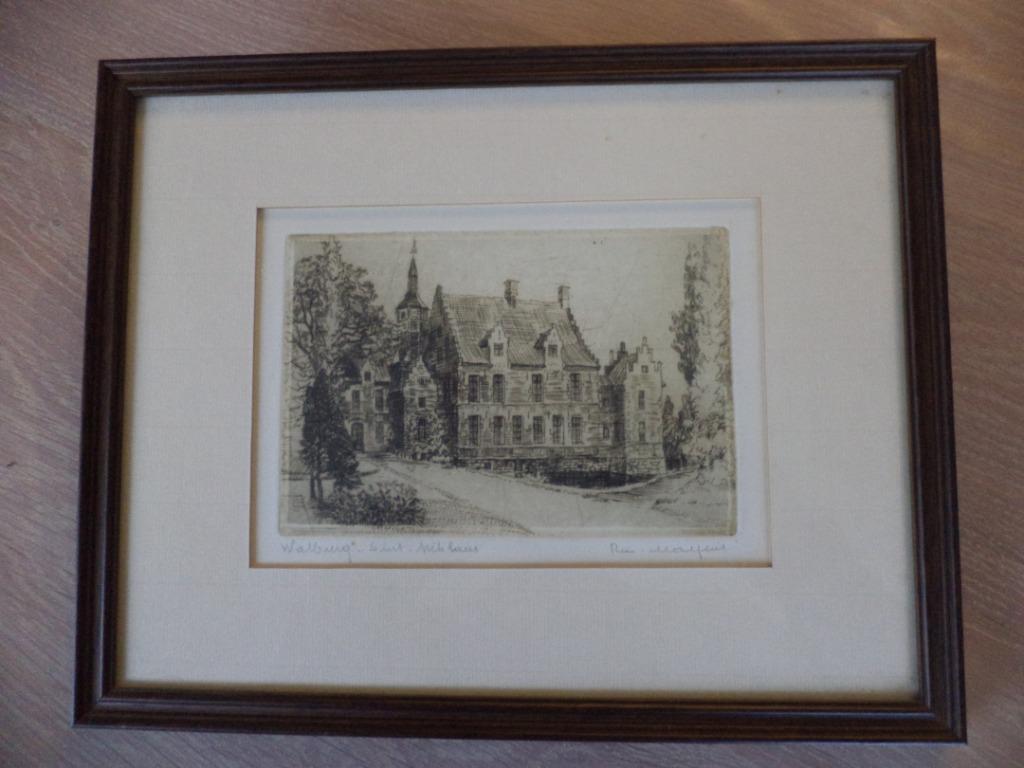 litho/ets, Malfliet, Walburg, sint-niklaas, Antiek en Kunst, Ophalen of Verzenden