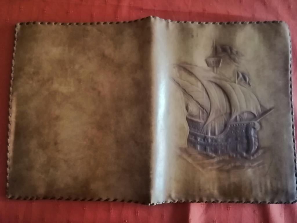 Ancien Porte documents en cuir (années 1920) avec caravelle, Enlèvement
