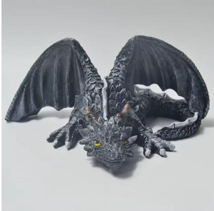 Belle statue d'un dragon couché (22 cm)