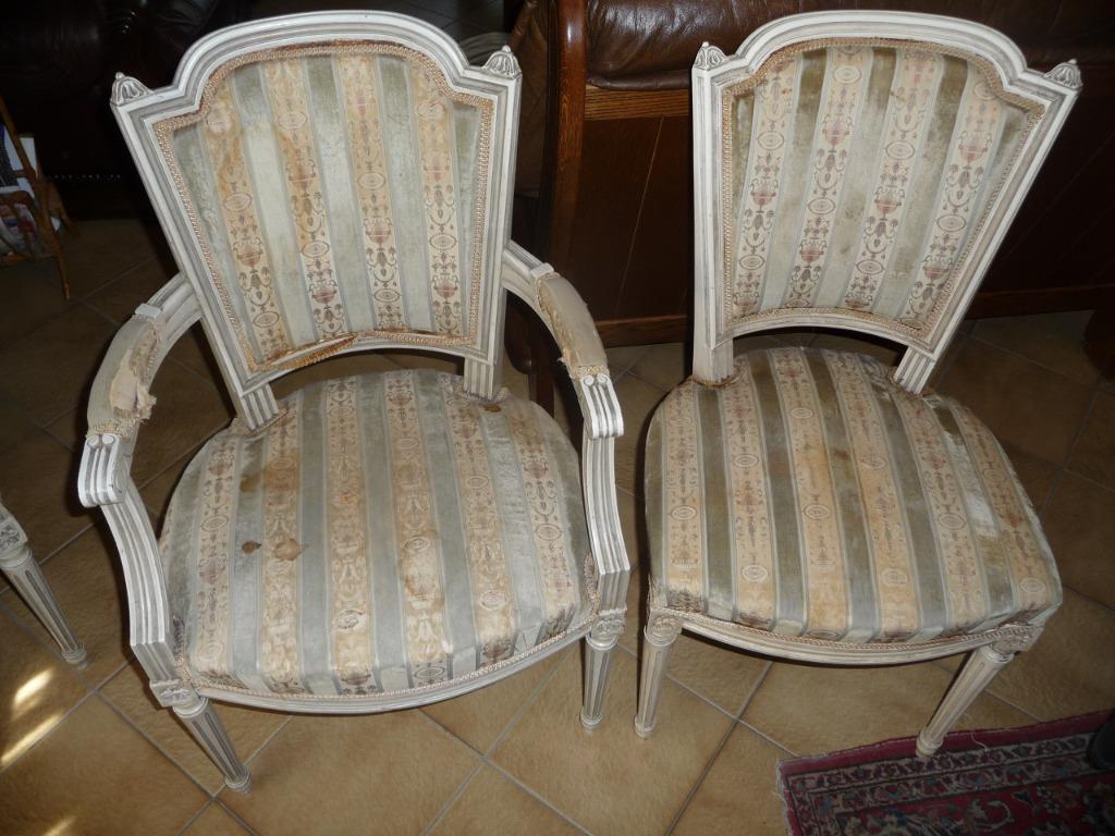 Louis XVI stoelen (6+4) ceruse wit, Ophalen, Louis XVI, Gebruikt, Wit