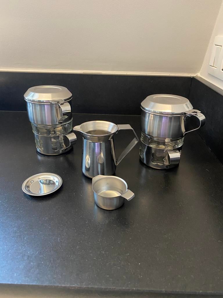 Koffiefilters + benodigheden, Huis en Inrichting, Ophalen of Verzenden, Gebruikt, Inox