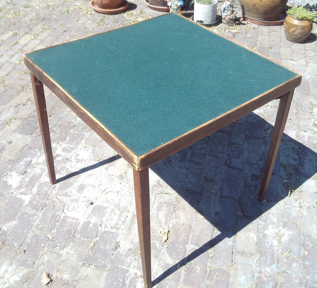 Table à cartes rétro en bois Prima, pliable, 76 x 76, Collections, Rétro, Enlèvement ou Envoi, Maison et Meubles