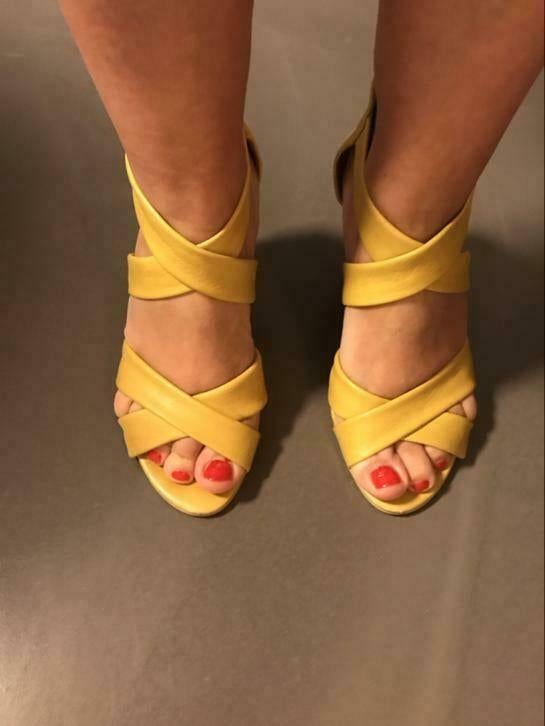 Gele sandalen met sleehak van Ciao Ragazzi, Kleding | Dames, Geel, Zo goed als nieuw, Ciao Ragazzie, Sandalen of Muiltjes