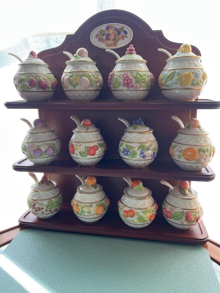 Franklin Mint - Le Cordon Bleu condiment-/jam potjes 1988, Ophalen