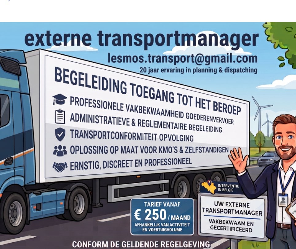 externe transportmanager / vakbekwaamheid / ITLB, Horaire variable, À partir de 10 ans, Autres formes, Convient comme travail d'appoint
