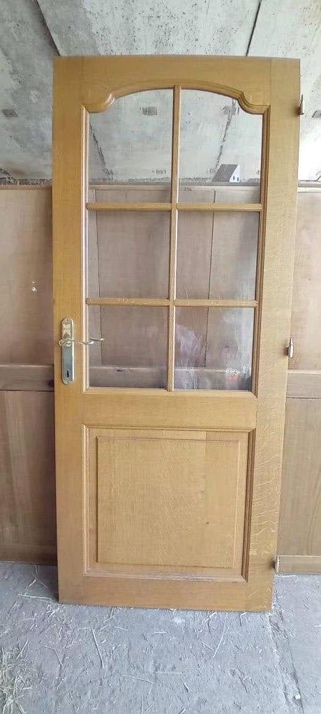 Porte vitré en chêne, Bricolage & Construction, 75 à 150 cm, Enlèvement, Utilisé, Vitre comprise