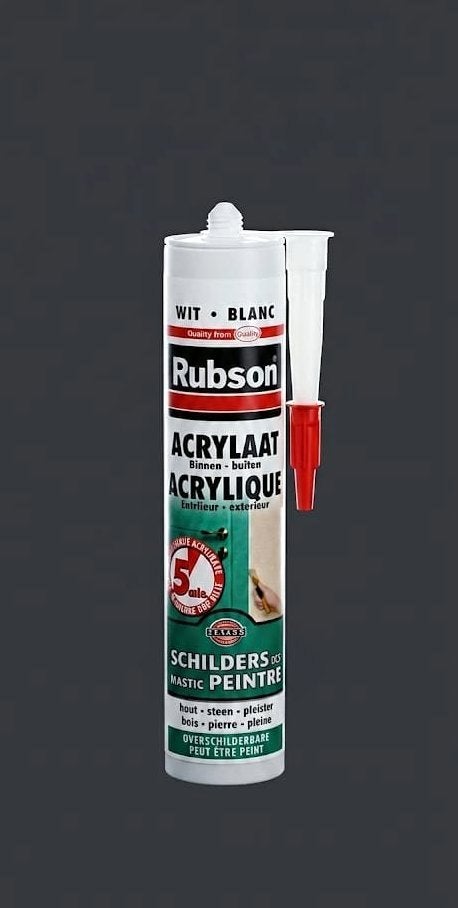 Rubson witte acrylkit cartridge, Hobby en Vrije tijd, Knutselen, Nieuw, Knutselmateriaal, Hout, Wit, Ophalen