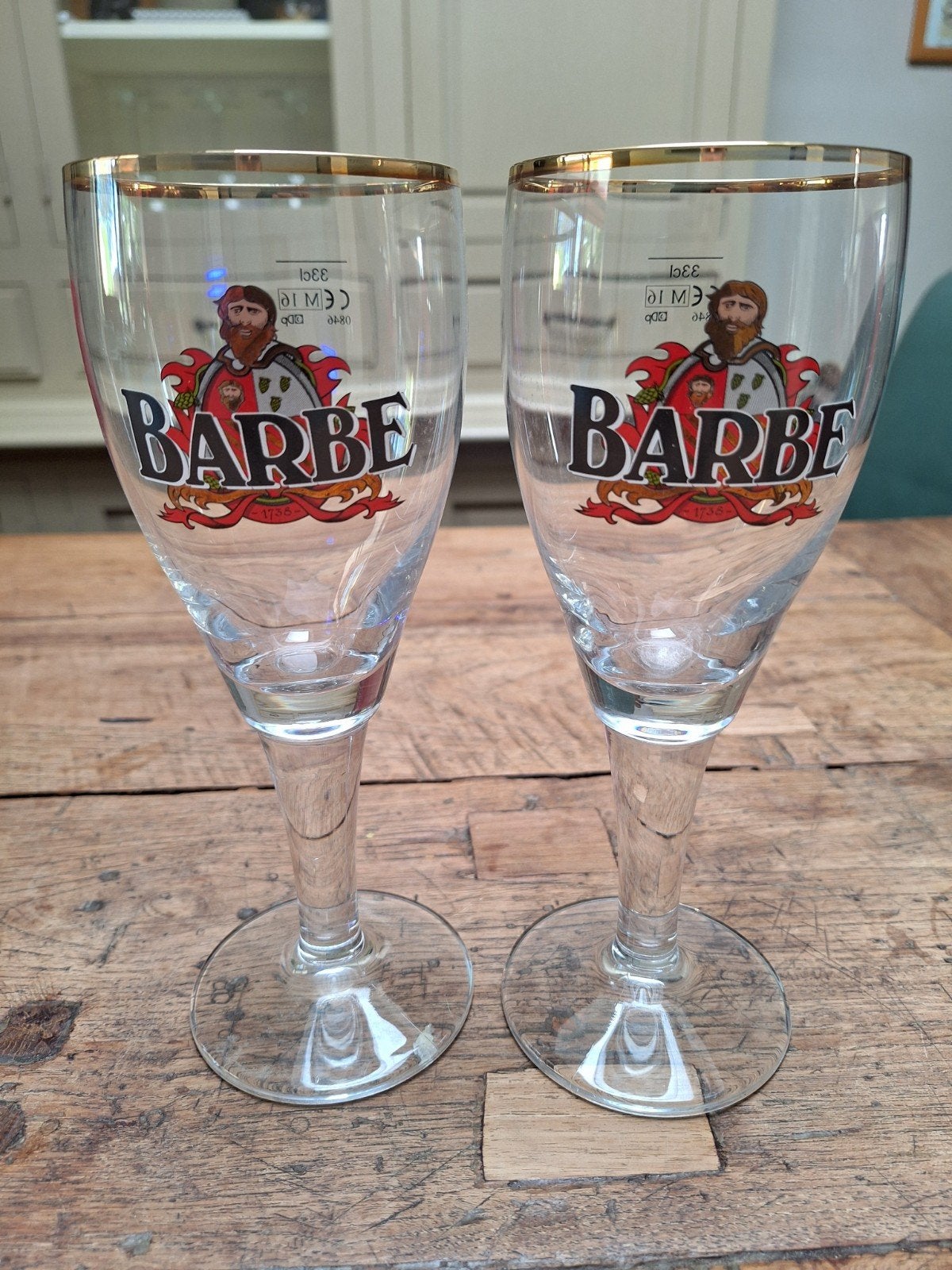 Barbe bierglazen, Verzamelen, Ophalen, Zo goed als nieuw, Bierglas