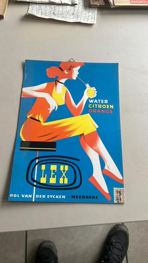 Oude reclame LEX limonade . Meerbeke, Verzamelen, Ophalen of Verzenden