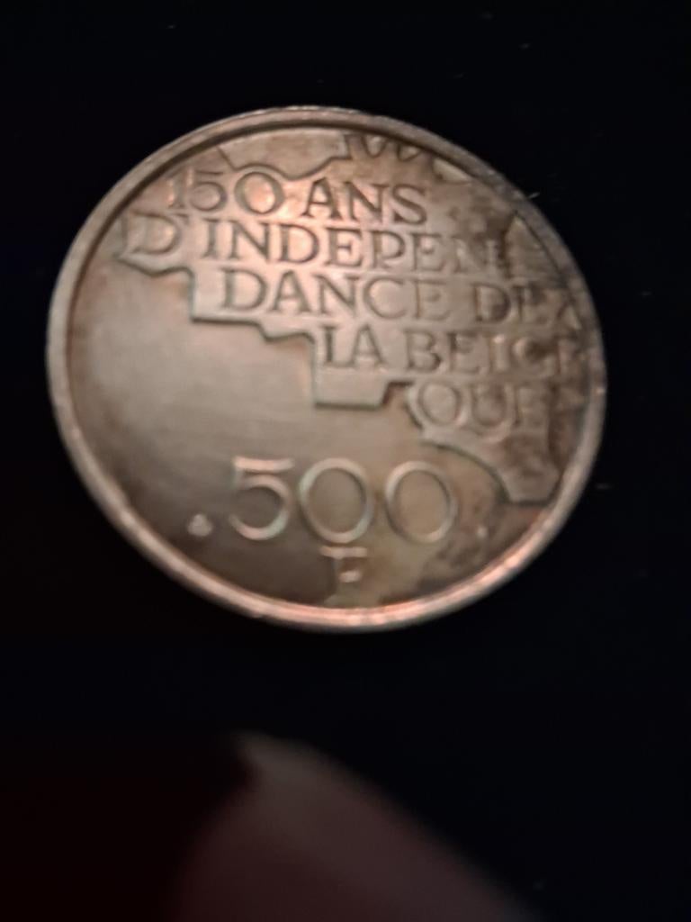 Stuk 500F. 150 jaar onafhankelijkheid. zilver. Vrije haven B, Postzegels en Munten, Ophalen of Verzenden, Zilver, Zilver