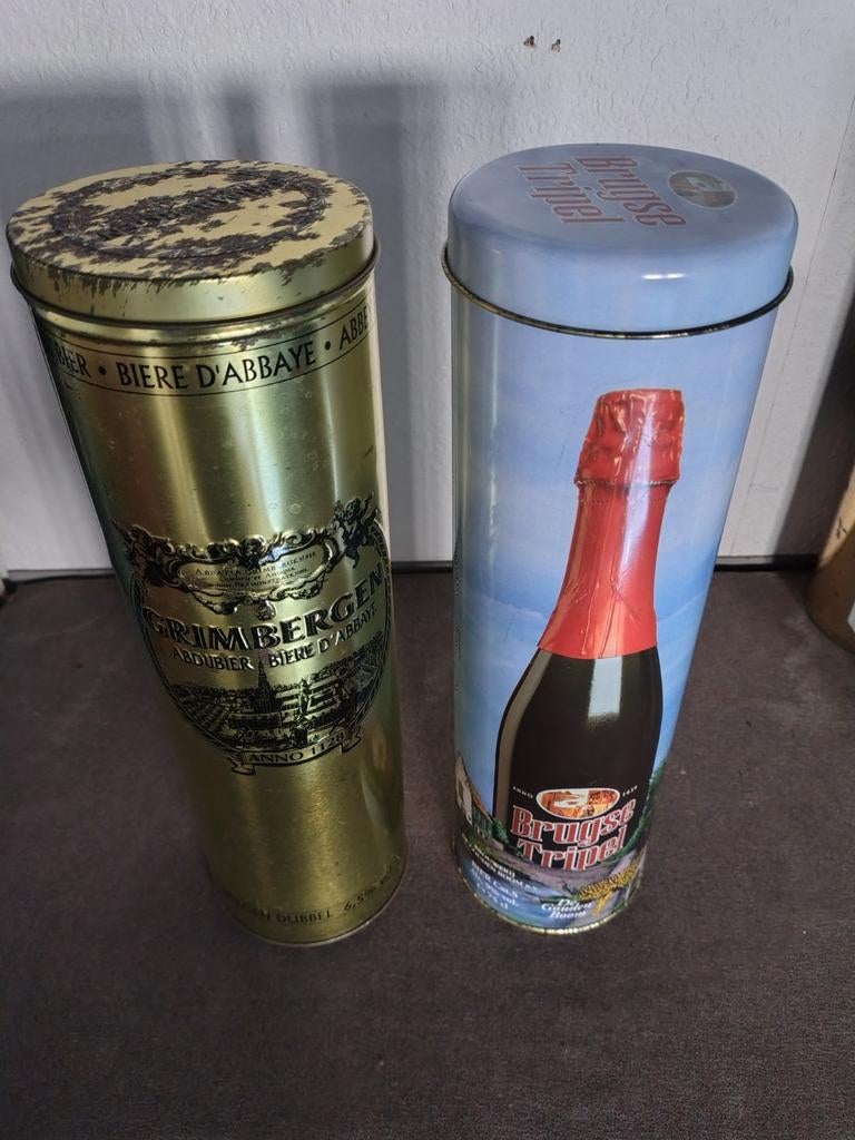 Vintage 2 blikken dozen bier, Verzenden