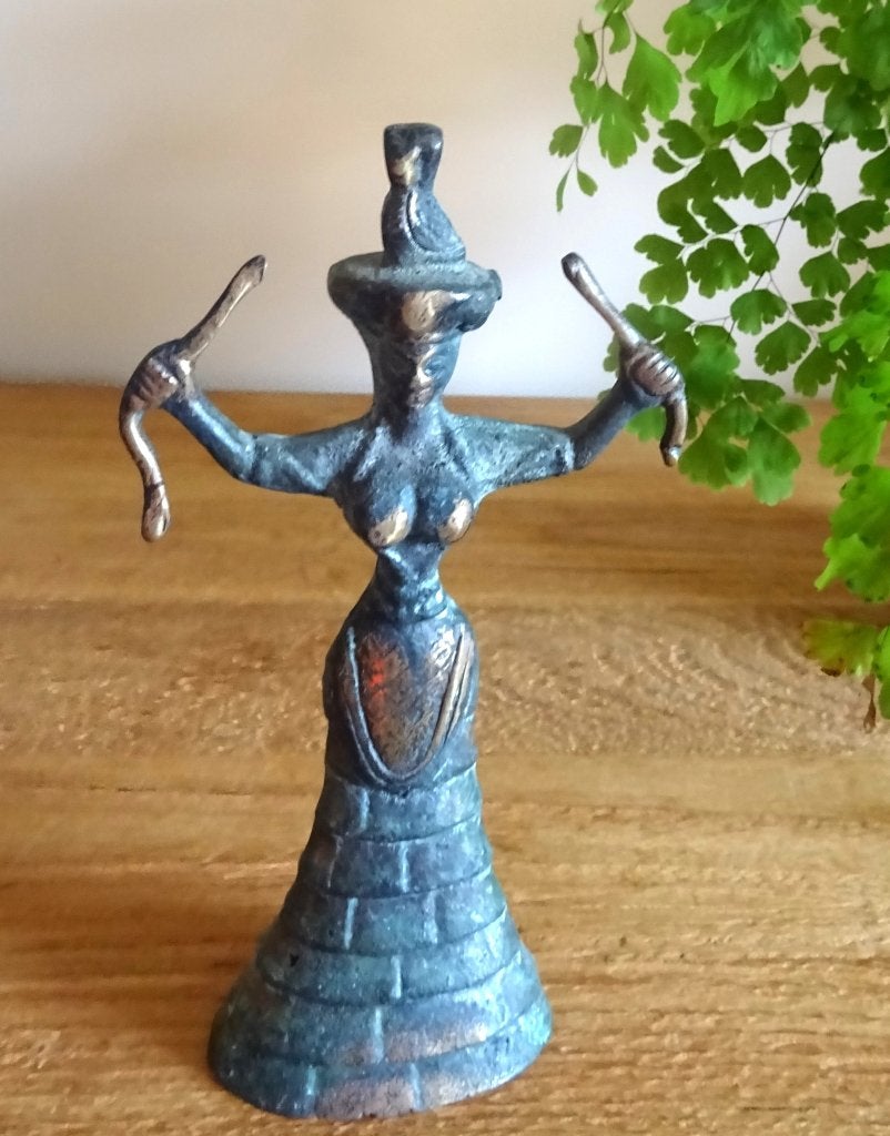 Brons. Prachtig beeldje: Minoïsche slangengodin, Kreta, Ophalen of Verzenden, Brons