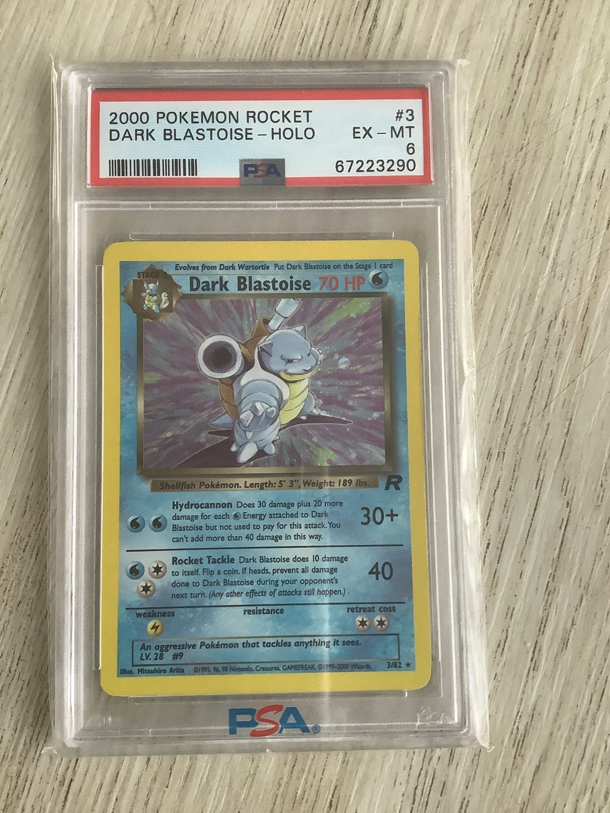 Pokémon team rocket dark blastoise holo psa 6, Enlèvement, Comme neuf