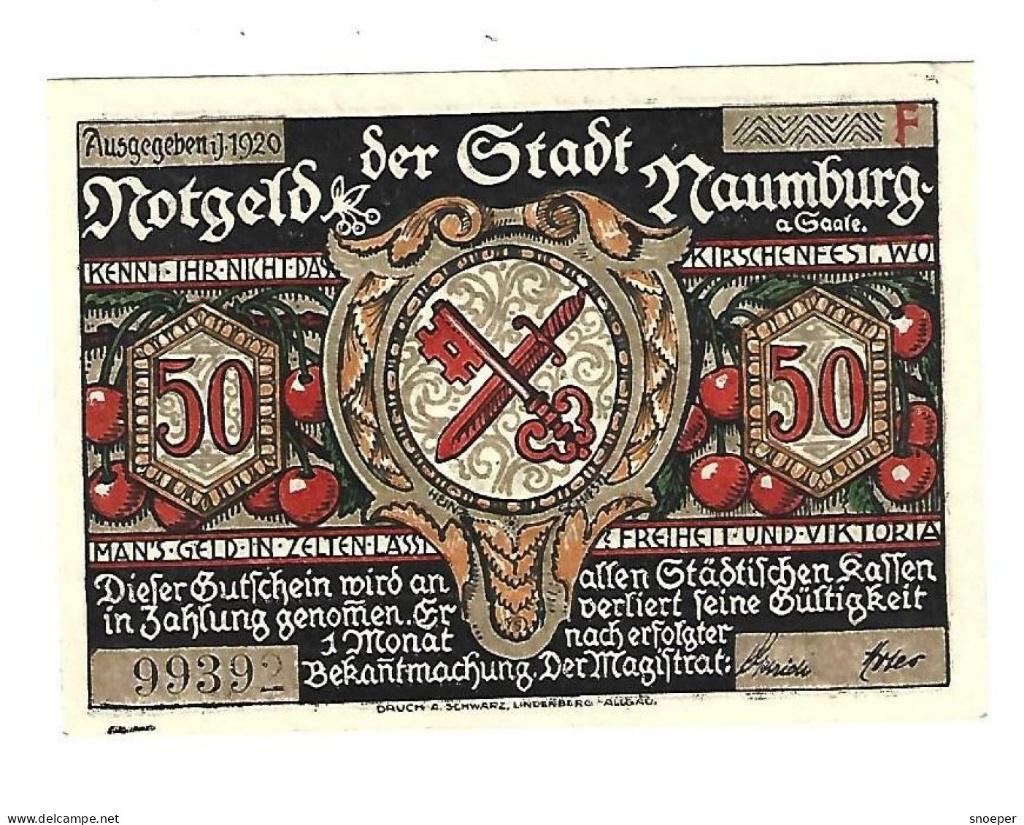 *notgeld naumburg 50 pfennig 928.4a/F, Postzegels en Munten, Verzenden, Duitsland, Los biljet