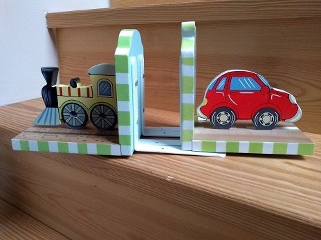 chambre d'enfant - serre-livres en bois voiture locomotive, Enlèvement, Comme neuf