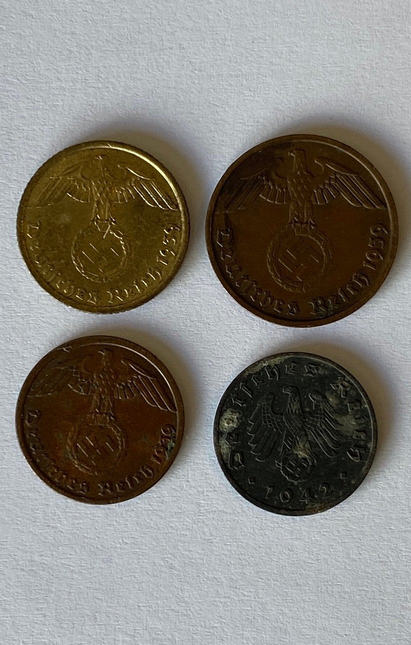 Lot de 4 pièces anciennes Allemagne WW2 (1939 - 1942), Timbres & Monnaies, Enlèvement ou Envoi, Monnaie