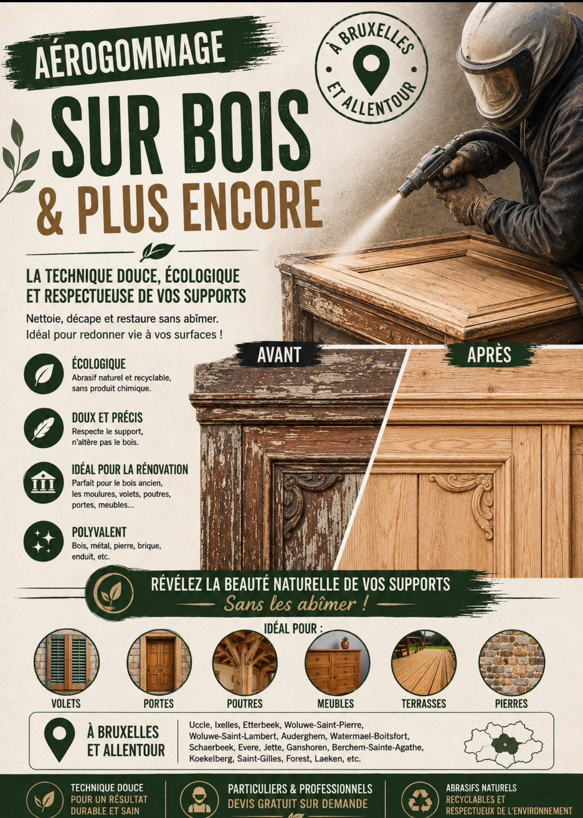 Restauration du bois et autre ., Enlèvement, Comme neuf