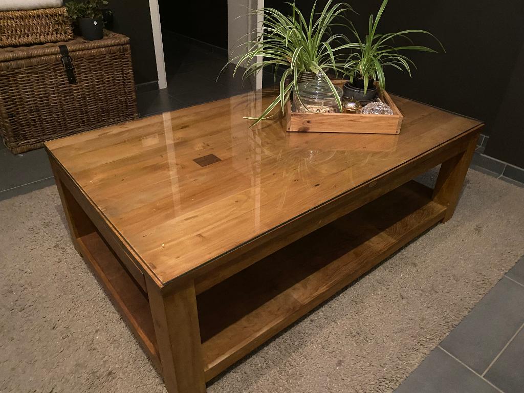 Salontafel, Ophalen, Zo goed als nieuw, Rechthoekig, Teakhout