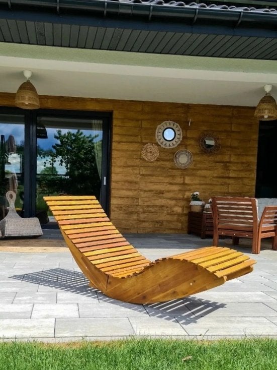 Schommelend ligbed, Tuin en Terras, Ligbedden, Ophalen, Nieuw, Hout