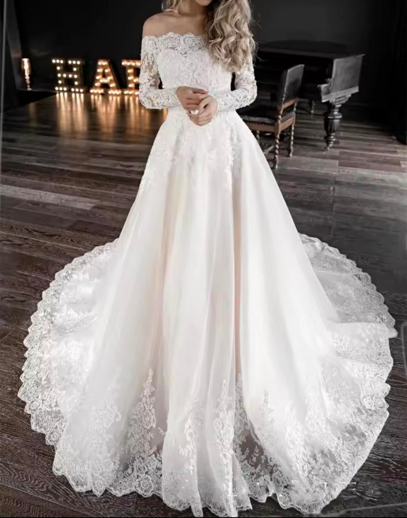 Gloednieuwe designer bruidsjurk van Olivia Bottega - maat M, Ophalen of Verzenden