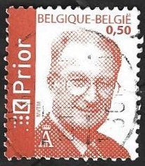 1 Postzegel België 2004 Koning Albert II (II), Postzegels en Munten, Ophalen of Verzenden, Gestempeld, Gestempeld, Kunst
