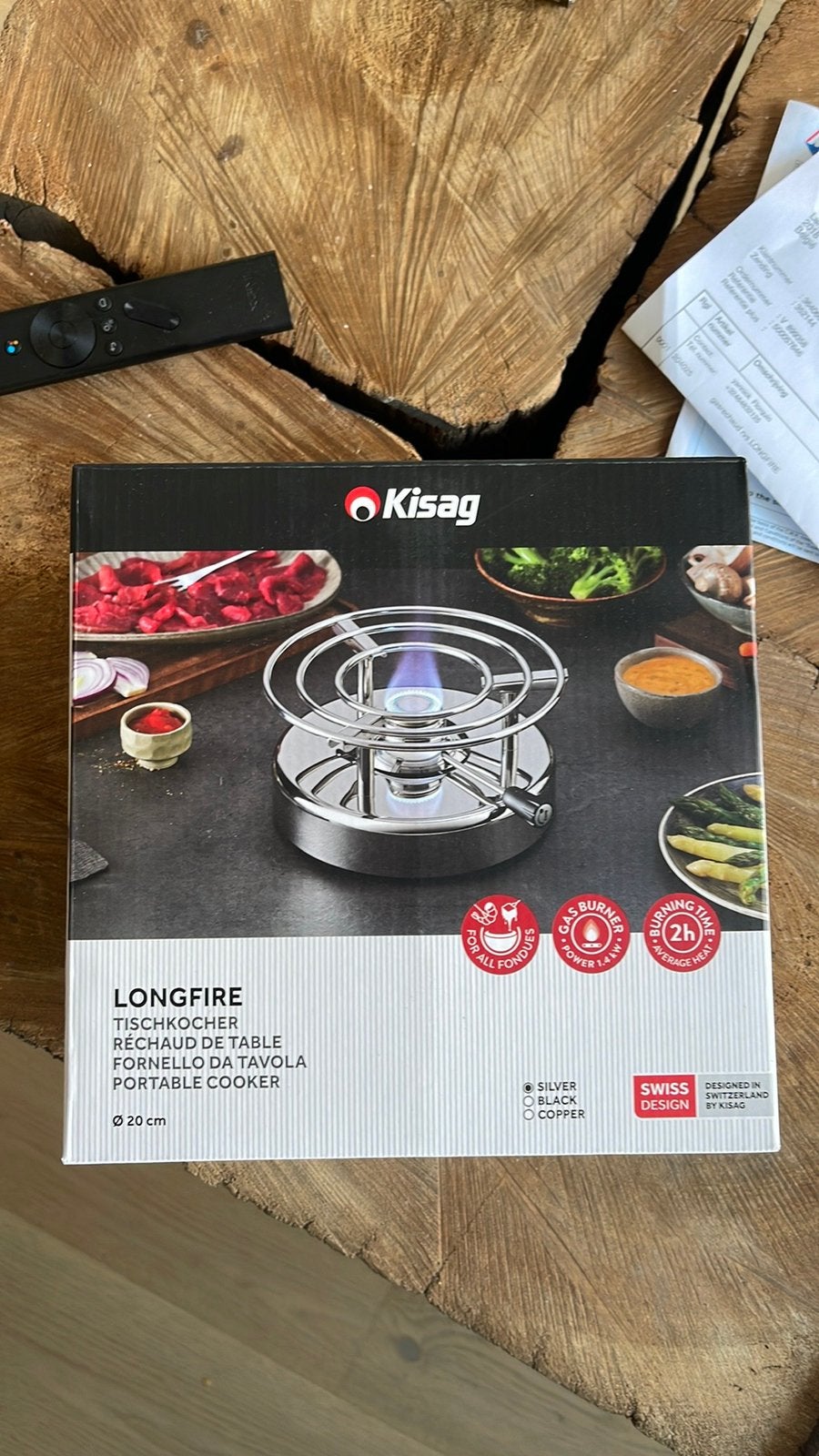 Kisag fondue onderstel - Gas rechaud RVS Longfire, Enlèvement ou Envoi, Gaz