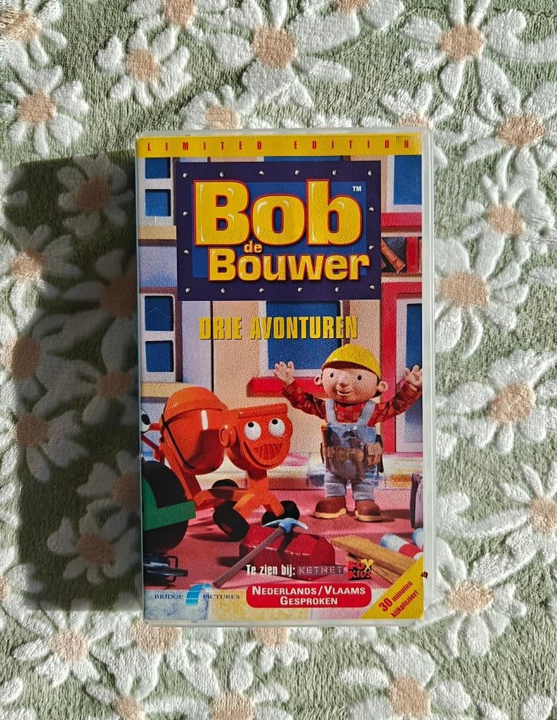 VHS - Bob De Bouwer - 3 avonturen - Vintage - €3, Cd's en Dvd's, Alle leeftijden, Ophalen, Gebruikt, Nederlandstalig