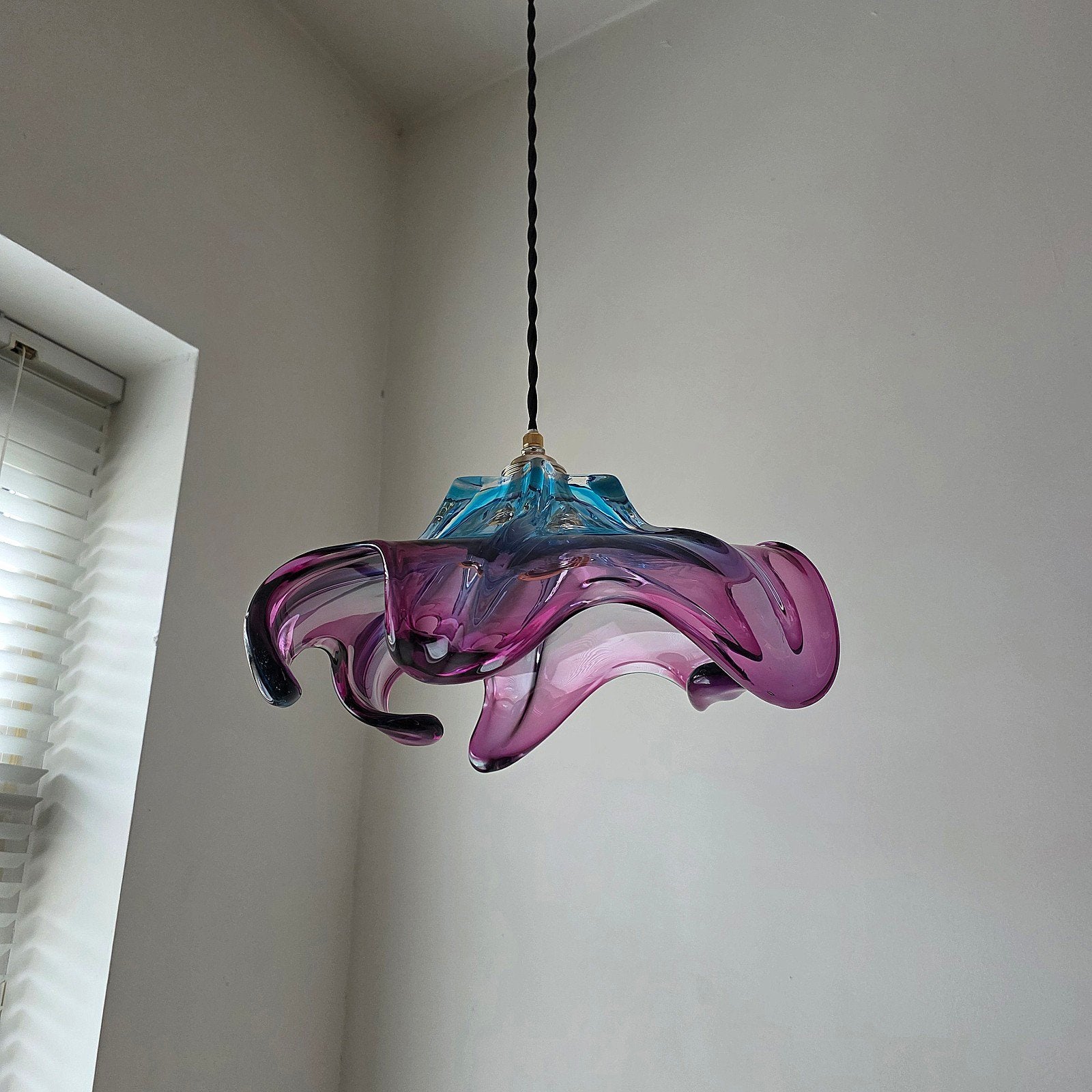 Vintage Murano glazen hanglamp., Ophalen of Verzenden