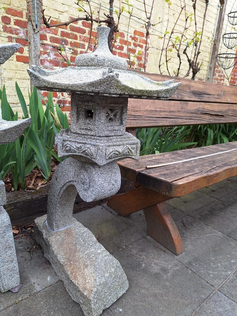 Japanse granieten sneeuwlantaarn rankei, Tuin en Terras, Tuinbeelden, Ophalen, Zo goed als nieuw, Steen, Overige typen